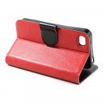 Wholesale iPhone 4S 4 Slim Flip Leather Wallet Case (Red - Black)